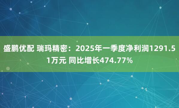 盛鹏优配 瑞玛精密：2025年一季度净利润1291.51万元 同比增长474.77%